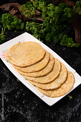 фотографія Handmade multigrain corn pancakes (a type of pastry)