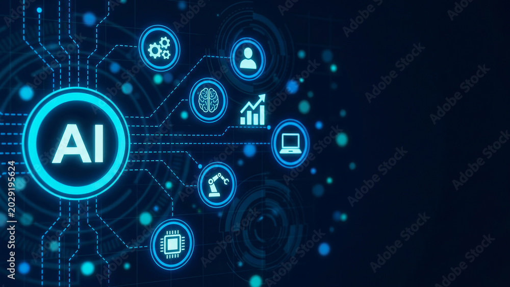 Obraz premium Ai technology digital network innovation data ai society transform technology digital network innovation data. future intelligence innovation. algorithm network learning system, justice law policy