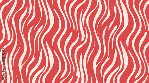 Canvas Print Vibrant red and white striped pattern fills the entire frame.