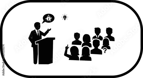 Foto Businessman Speaking at a Podium.