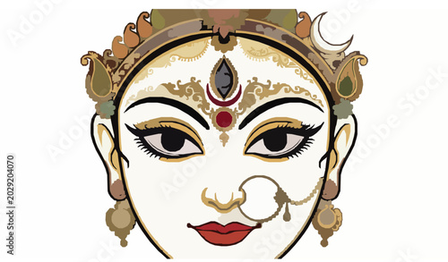 Φωτογραφία SEO Title
Maa Durga sacred eyes and face vector illustration happy Navratri godd