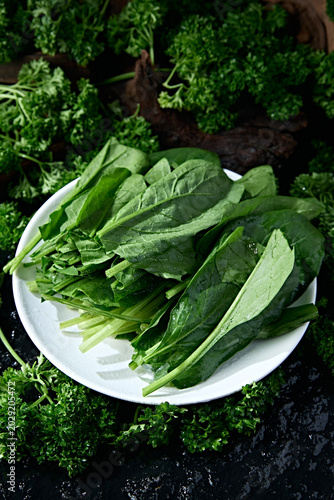 Fresh large-leaf spinach for hot pot