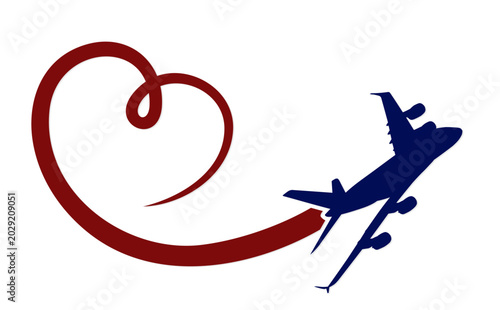 Passenger liner symbol with a heart.