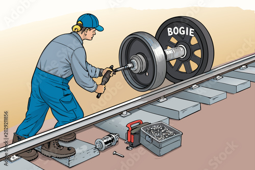 Konstfotografi Coaster Wheel Assembly And Bogie Maintenance Scene