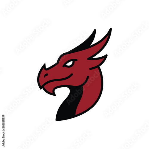 фотографія Dragon head fantasy creature logo.