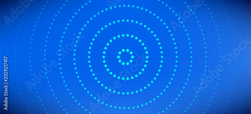 фотографія Neon blue concentric circle background