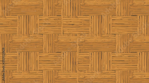 Abstract decorative wooden striped textured basket weaving background. Seamless pattern. Vector.