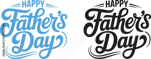 Fotografie Beautiful flowing script Happy Fathers Day lettering adorned with elegant decora