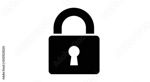 Black Padlock Security Icon.