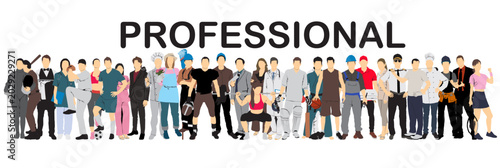 multinational people  vector illustration diverse group of people of different profession and occupation hobbies