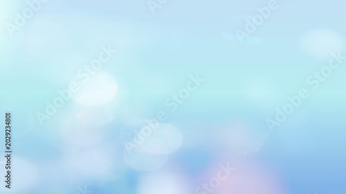 Canvas-taulu Soft blue abstract background with glowing bokeh lights and smooth dreamy gradie