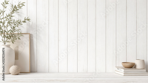 White planks, abstract background objects for furniture, wood panels.