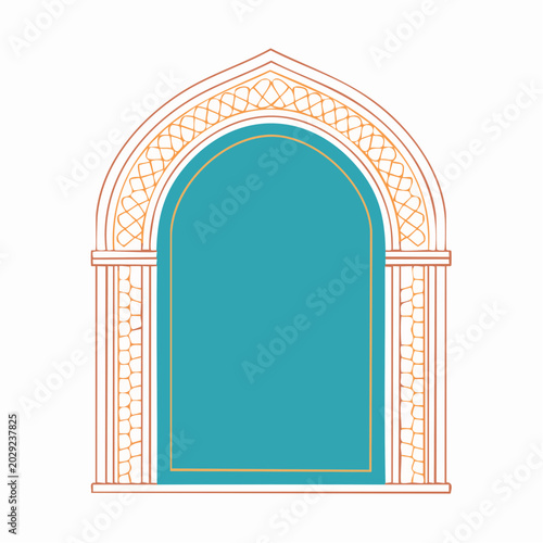 Islamic Archway with Decorative Patterns