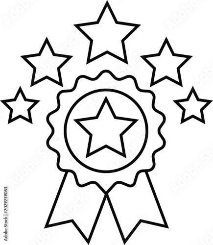 Reward badge icon vector.