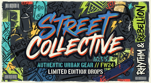 Fotografía Street collective authentic urban gear fw24 limited edition drops graffiti style