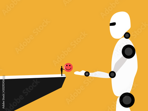 Cuadro en lienzo Business leaders give emotions to AI robots