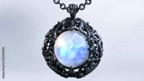 Moonstone Pendant - A Captivating Close-Up of Mystical Jewelry.