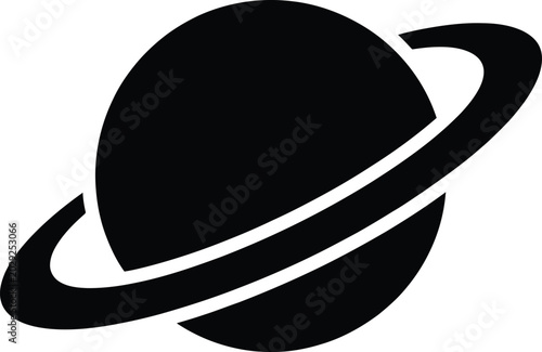 Saturn Planet Icon Isolated on White Background