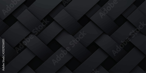An abstract, dark, textured background features a woven pattern of interlocked geometric shapes. for background, design, interior, wall art, branding, ui, web