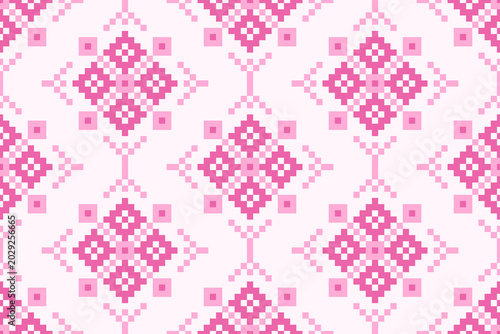 Seamless pixel pink pattern illustration