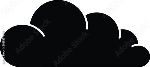 Black Cloud on White Background