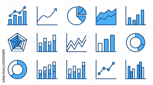 Collection of various business and financial charts and graphs.