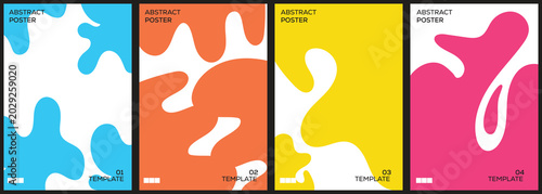 Minimal Abstract Liquid Shape Poster Collection with Bold Color Block Design