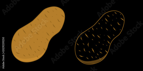 Quadro su tela Double set of potato images