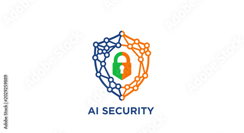 Fotografía AI Security Lock Icon Design.