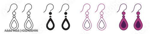 Fotografie Set earrings icon isolated on white background