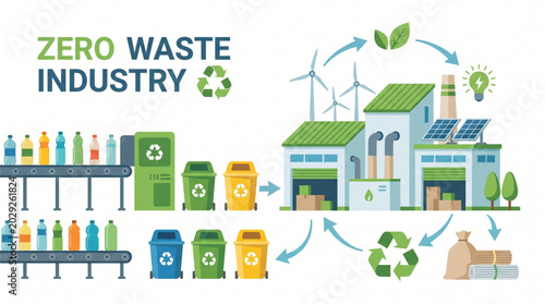 Zero Waste Industry Recycling and Sustainability Concept.