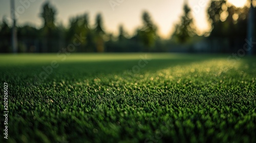 Close up of green grass field outdoors