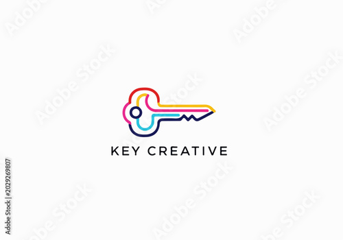Creative Key Logo Concepts with Balanced Graphic Composition