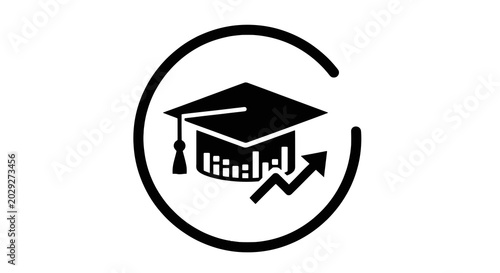 Картината върху платно Graduation Cap with Tassel Icon.