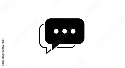 Photos Black speech bubble icon symbol.