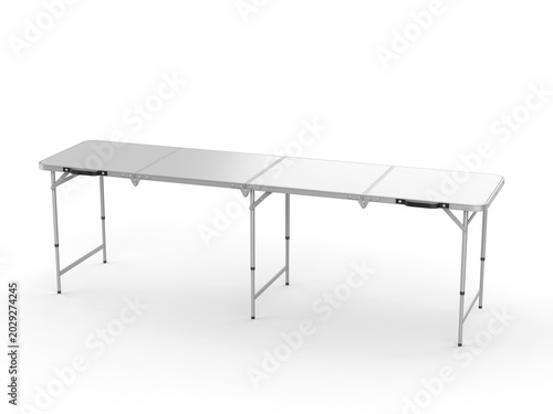 Foldable Beer Pong Table 3D Illustration Isolated on Clean Background.