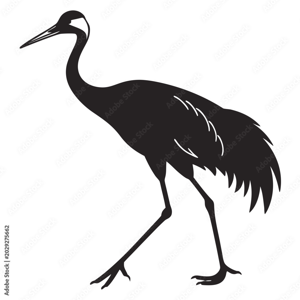 Naklejka premium heron silhouette isolated on white background