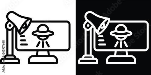 Tableau sur toile reveal Two-tone version in black and white background