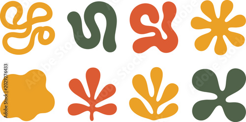 Abstract vector shapes collection modern organic forms for graphic design and branding