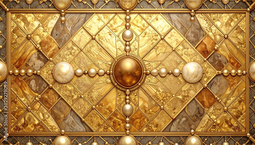 Obraz premium Ornate Golden Marble Pattern.
