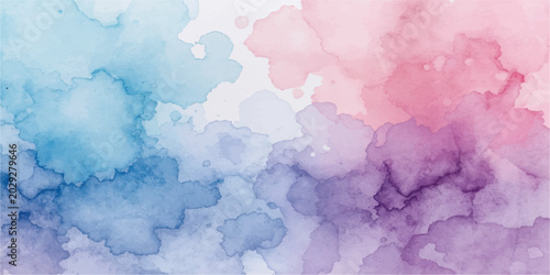 Fotografía Blue watercolor cloud sky abstract hand painted texture background