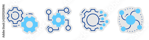 Photos Gear and network icons showing settings and system integration