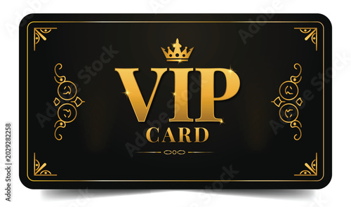 Quadro su tela Premium Black Gold VIP Invitation card Background with Glitter Emblem