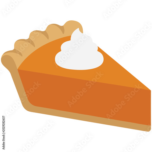 Slice of pumpkin pie with whipped cream topping dessert slice food and drink pastry crust