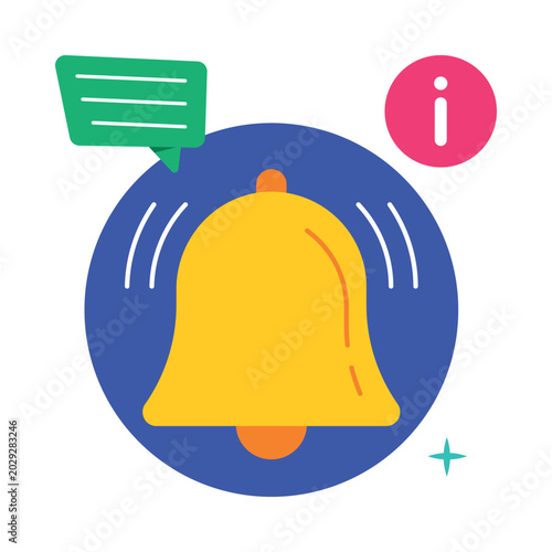 Notification Alert Flat Vector Icon Eps 10 File