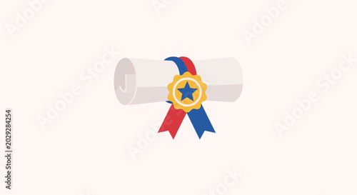 Tableau sur toile Award Ribbon with Gold Medal.