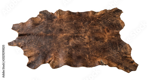 Bild auf Leinwand Distressed dark brown genuine leather animal hide texture