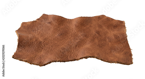 Fotografie Textured brown genuine leather scrap piece for crafting