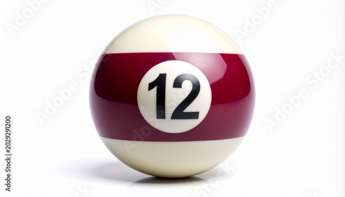 Maroon-striped billiard ball number twelve