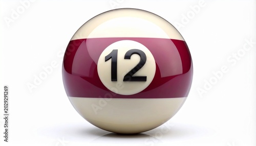 Maroon-striped billiard ball number twelve